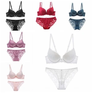Women's Sexy Lace push up bra Half cup set and Panty Lot 32 34 36 38 AB Lingerie - Picture 1 of 46
