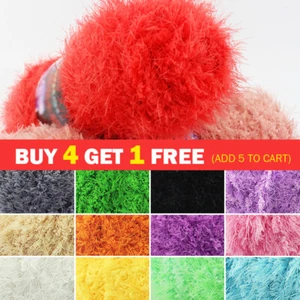 100g/skeins Mink Cashmere Plush Fluffy Yarn Coral Velvet Hand knitting Wool - Picture 1 of 42