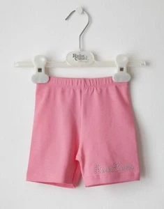 Girls Rose Pink Cotton Shorts by Italian designer Rubacuori - Picture 1 of 3