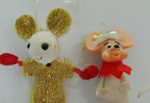 VTG. Pixie Elf Rubber Head Mouse Fabric Mouse Christmas Ornament Decoration (2) - Picture 1 of 6
