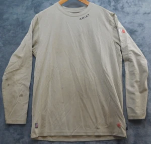 Camiseta Ariat FR capa base manga larga para hombre M beige manchada de aceite - Imagen 1 de 12