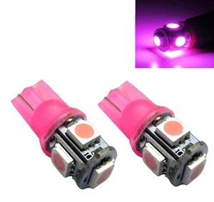 Rose Violet T10 2 Pièces LED Léger Ampoules 168 194 2825 921 W5W Wedge Intérieur - Picture 1 of 6