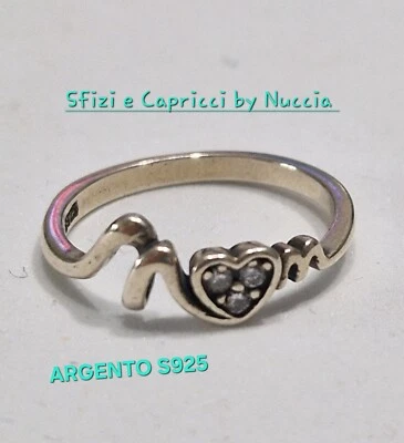 Anello argento 925 Mamma con zirconi MOM - Immagine 1 di 3