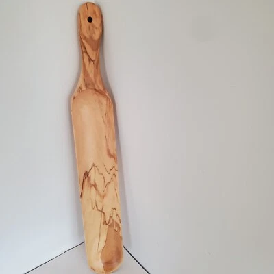 SWISSMAR Italian Olive Wood 2 3/4" Wide Serving Tray 19.5” Long w/Handle Classic - Image 1 of 4