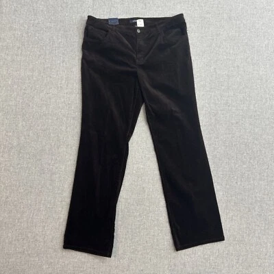 Chaps Corduroy Pants Womens 18* Brown Fit Shape Sculpt Slimming Stretch Mid Rise - Image 1 of 4