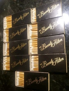 LOT OF 9 THE BEVERLY HILTON BEVERLY HILLS CALIFORNIA MATCHBOX MATCH BOX WHITE  - Picture 1 of 8