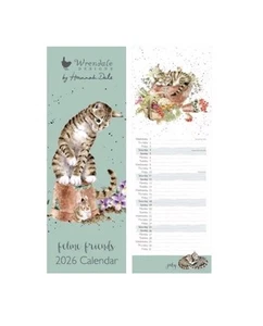 Wrendale Designs "Feline Friends" schmaler Kalender schöne Katzenillustrationen - Bild 1 von 1