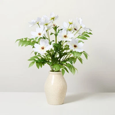 15"x17" Faux White Cosmos Floral Arrangement - Hearth & Hand with Magnolia