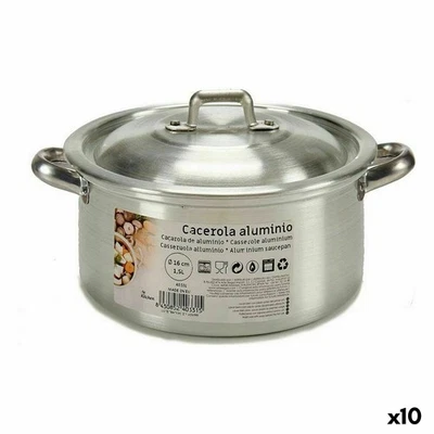 Casseruola con coperchio Kinvara Argentato 1,5 L 18 x 10 x 23,5 cm 23,5 x 10  - Immagine 1 di 2