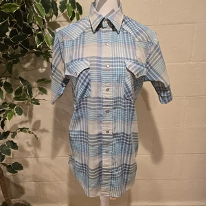 Vtg Pendleton High Grade Western Wear Shirt Multicolor Plaid Pearl Snap Sz M - Picture 1 of 8