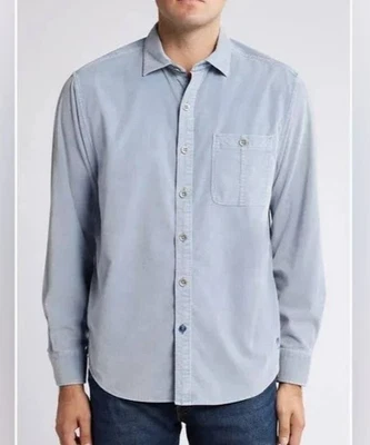 Camisa Tommy Bahama Coastline Pana Desvanecimiento del Sol Para Hombres 4XLB Azul Denimblau $148 Nueva con Etiquetas Foto 1 de 4