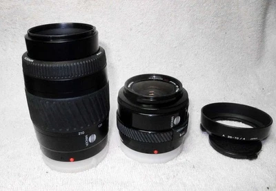 TWO MINOLTA AF Zoom SLR DSLR Lenses. 35-70mm & 70-210mm. Film/Digital. Maxxum - Image 1 of 4