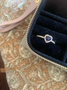 Pandora Heart Ring Size 60 Blue - Picture 1 of 2