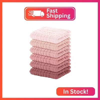 Yoofoss Muslin Baby Washcloths 100% Organic Cotton Face Towels 6 Pack Wash Cloth - Image 1 of 2