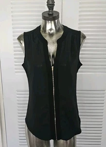 PerSeption Concept ärmelloses schwarzes Damenoberteil Gr. Medium durchgehender Reißverschluss vorne.  - Bild 1 von 4