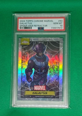 2024 Topps Chrome Marvel #63 - Galactus Spider Web Refractor 334/399 PSA 10 - Image 1 of 3