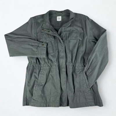 Abrigo GAP Chore para mujer XL verde granero utilitario chaqueta de campo cremallera frontal cordón Foto 1 de 4