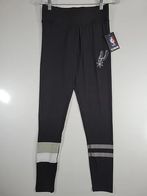UNK NBA Women's San Antonio Spurs Striped Pull-On Black Legging Size Small - Image 1 of 4