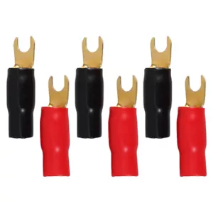 3 Pairs O Gauge Amp Wire Kit Spade Speaker Connector Y Connectors Office - Picture 1 of 12