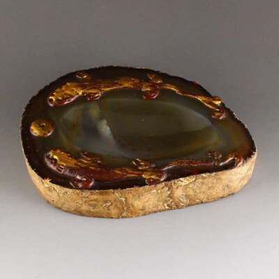 Vintage Agate Chi Dragon Inkstone - Image 1 of 4