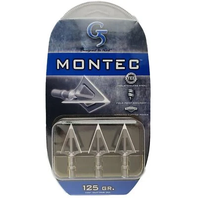 Montec Broadheads 125 Grain Durable Steel Construction Spin Tested Accuracy - Image 1 of 4