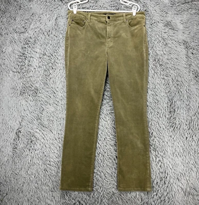 Pantalones de pana Lauren Ralph Lauren para mujer 12 verde claro preppy pierna recta Foto 1 de 4