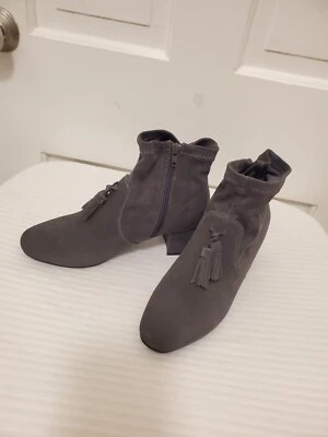 Sporto Samantha Womens Sz 9W Ankle Boot Bootie Gray Suede Slip On Casual Dress - Image 1 of 4