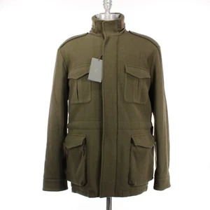 Boglioli NWT Wool Blend Jacket Size 50R US Medium in Olive Green Herringbone - Picture 1 of 8
