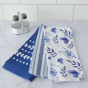 Audrey's, Set of 3, Tea Towels, OUT OF THE BLUE, 17" X 27" - Picture 1 of 3
