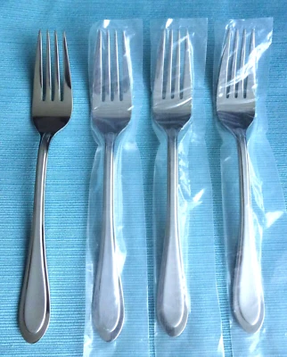 New Oneida JOANN /JOANNE Set of 4 Dinner Forks Stainless Flatware (8")