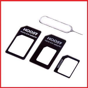 NOOSY 4 IN 1 UNIVERSAL Nano Sim Karten Adapter Micro Nadel HANDY KOMPATIBEL Z7 - Zdjęcie 1 z 1