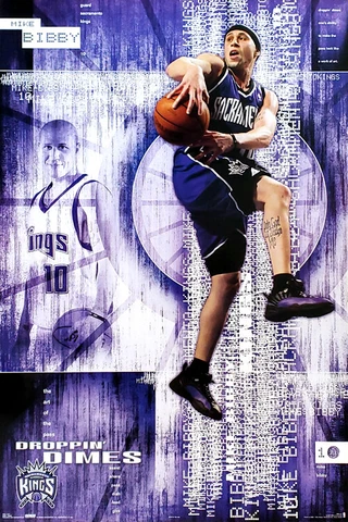 Mike Bibby DROPPIN' DIMES Sacramento Kings 2005 Costacos NBA 22x34 Wall POSTER Cover