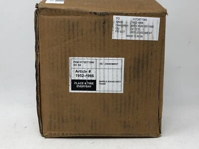 Marco de fotos Place & Time 4" gris redondo mármol mesa lote de 2 Foto 1 de 4