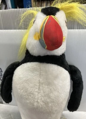 HAPPY FEET 2 SVEN THE PUFFIN BIRD Large Soft Plush Toy Rare Battery Operated - Image 1 of 4