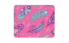 Computer Mouse Mat - Pink Tribal Feathers Girl's Mum Sister Office Gift #19210