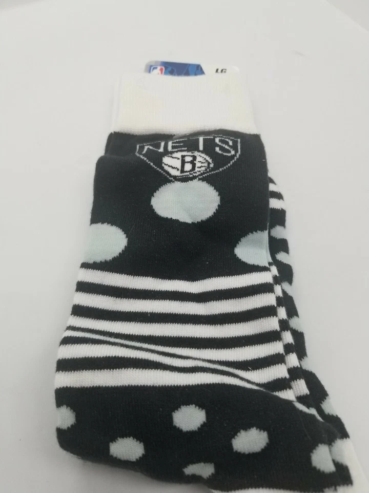 FBF Sportswear Brooklyn Nets NBA Polka Dot Socks Size Large L 10-13 NWT - Image 1 of 4