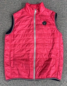 NAPAPIJRI Gilet Mens Size XL Slim Fit Full Zip Vest Red Puffer Outdoor - Picture 1 of 15