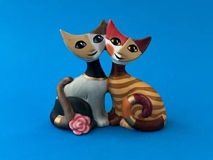 Goebel Rosina Wachtmeister Male & Female Cats Seated with Rose - Picture 1 of 5