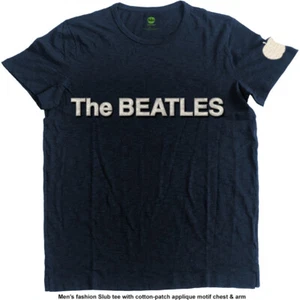The Beatles Unisex T-Shirt: Logo & Apple (Applique) - Picture 1 of 3