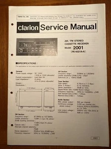 CLARION 2001 AM/FM STEREO RECEIVER ORIGINAL SERVICE REPAIR MANUAL - Picture 1 of 1