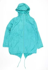 Denim & Co. Womens Green Rain Coat Size S Zip - Picture 1 of 12