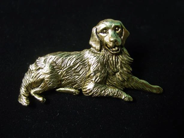 Prendedor para perro "JJ" Jonette joyería oro antiguo peltre 'GOLDEN RETRIEVER' Foto 1 de 1