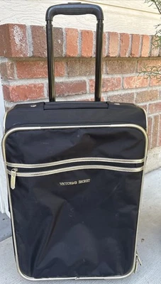 VICTORIA'S SECRET ANGEL MALETA DE MANO NEGRA DORADA EQUIPAJE LIGERO Foto 1 de 4