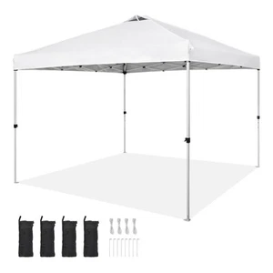 Pop Up Canopy Gazebo Party Tent 10 x 10 ft with Portable Bag Camping White - Picture 1 of 12
