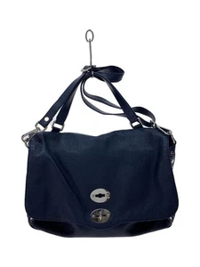 ZANELLATO Shoulder Bag Leather NVY Plain Navy - Picture 1 of 6
