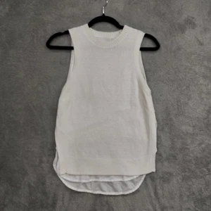 Brochu Walker Pullover Damen XS elfenbein Strick ärmellos Lagenlook Leinen Oberteil Pulli - Bild 1 von 9