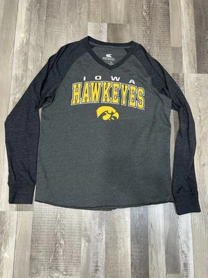 Iowa Hawkeyes Grey and Black Long Sleeve Shirt Grey Woman’s Large - Image 1 of 4