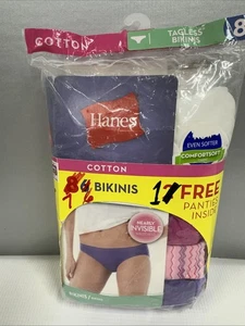 Hanes Damen Bikini 7er Pack (6+1 Gratis Bonus Pack) NEU Fabrikversiegelt Größe 8 - Bild 1 von 11