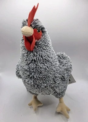 ADORE 12" Posable Roxy The Hen Chicken Plush Stuffed Animal Toy Grey Barred Rock - Image 1 of 4