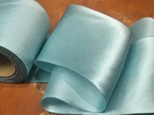 silk ribbon 2.5" on the bias hand dyed 1yd made in USA blue skies - Picture 1 of 3